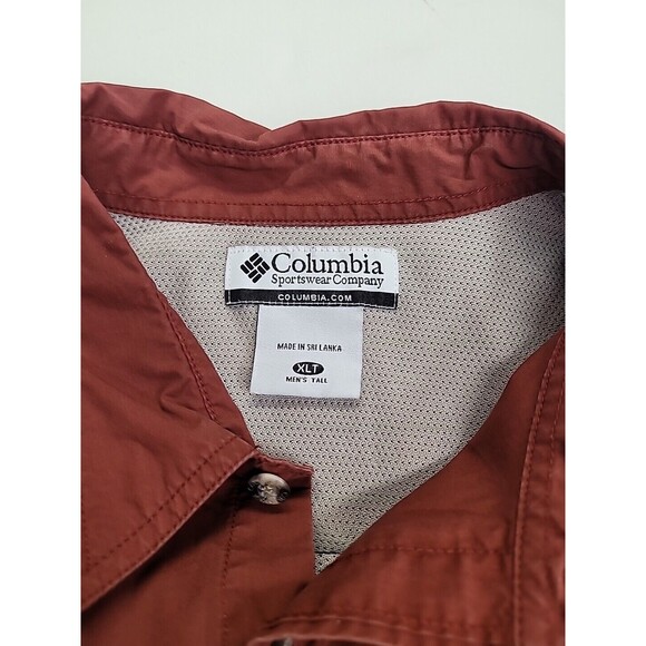 Columbia Shirt Mens‎ Size XLT Red Fishing Long Sleeve Button Up Vented Roll Tab - Picture 3 of 10